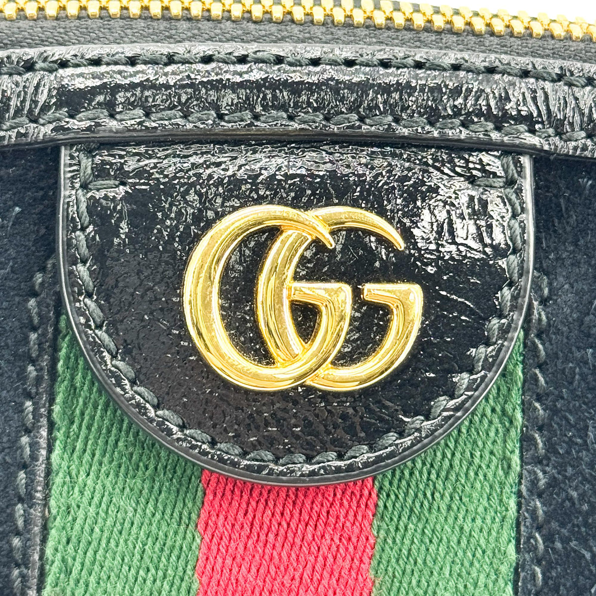 Gucci Ophidia Dome Suede, Black, Velvet, Shoulder Bag