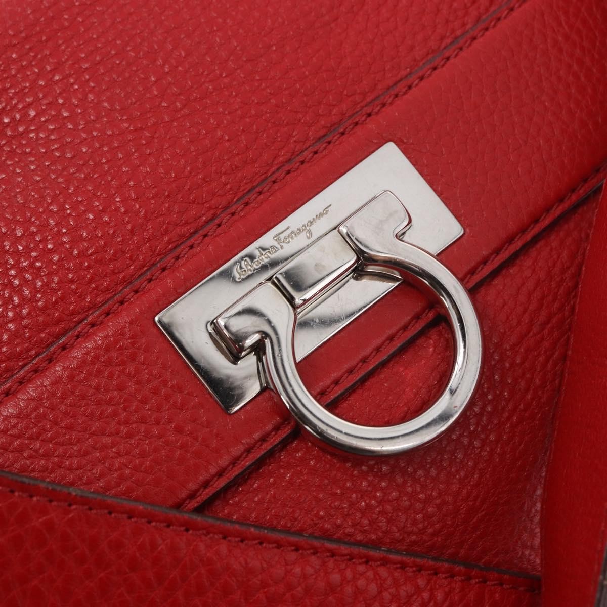Salvatore Ferragamo Sofia Satchel Grainy Leather, Red, Leather, Handbag