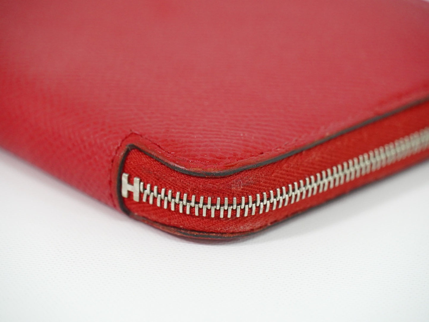 Hermes Azap Zip Around Silk'in Epsom, Pink, Leather, Wallet