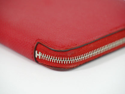 Hermes Azap Zip Around Silk'in Epsom, Pink, Leather, Wallet