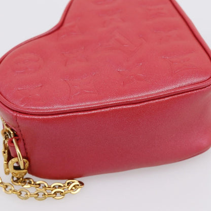 Louis Vuitton Coeur Heart on Chain Monogram Embossed Lambskin, Red, Leather, Clutch