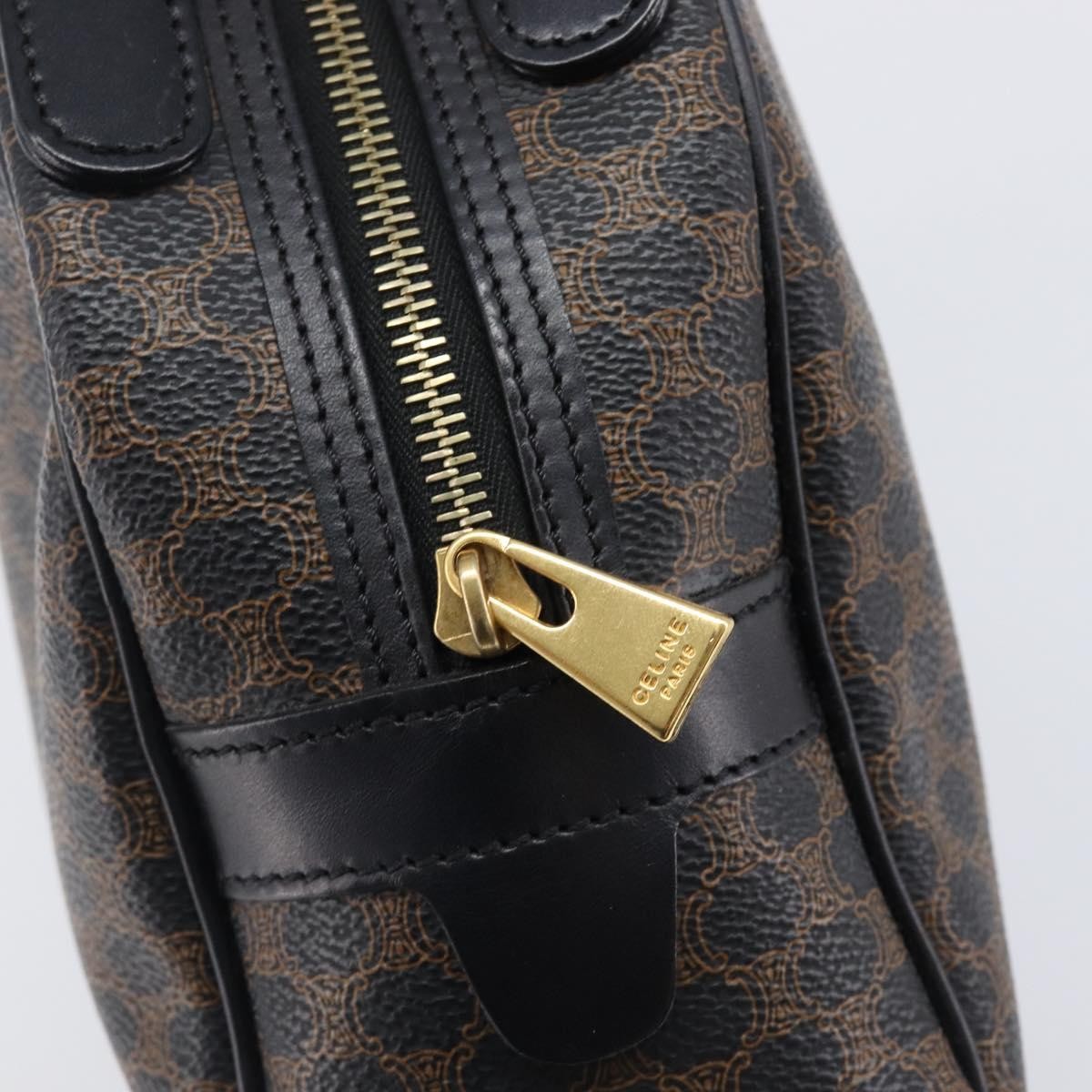 Celine Top Handle Leather, Black, PVC, Handbag