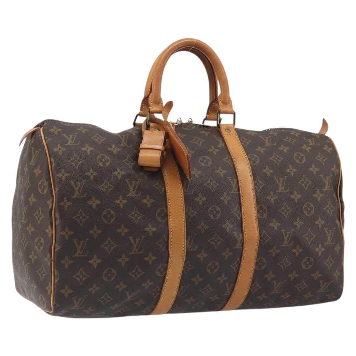 Louis Vuitton Keepall Monogram, Brown, Canvas, Travel Bag