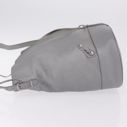 Balenciaga Papier Drop Bucket Leather, Silver, Leather, Handbag