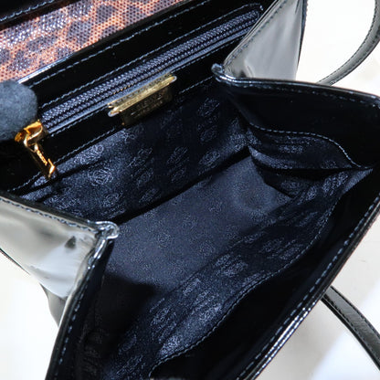 Loewe Vintage Velazquez Top Handle Leather, Black, Patent Leather, Handbag