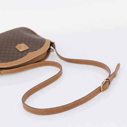 Celine Macadam Shoulder Canvas, Brown, Canvas, Crossbody Bag