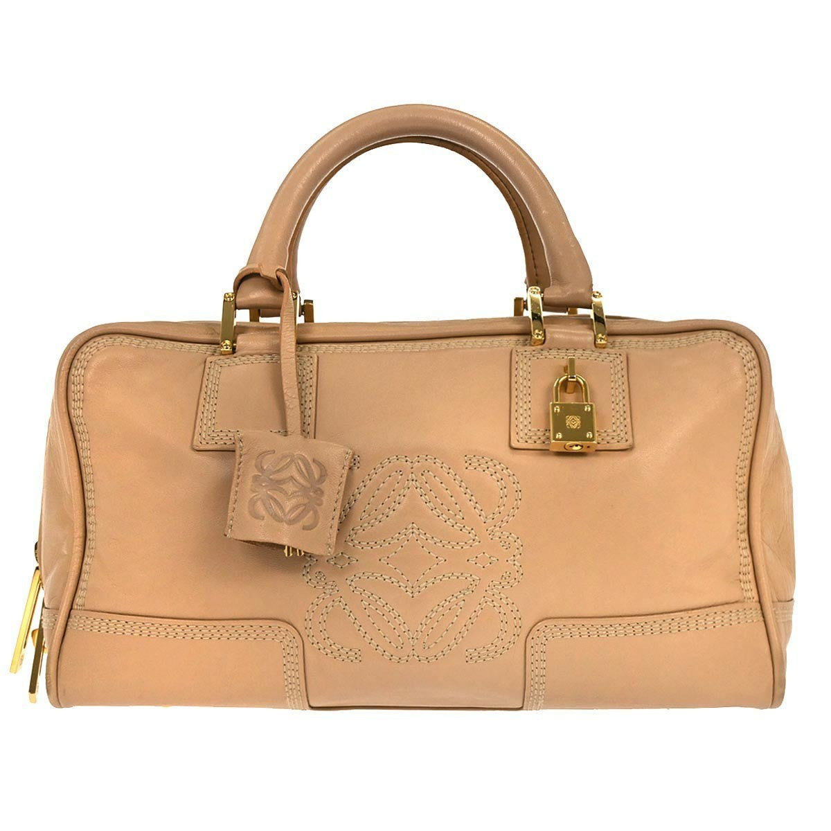 Loewe Amazona Leather, Beige, Leather, Handbag