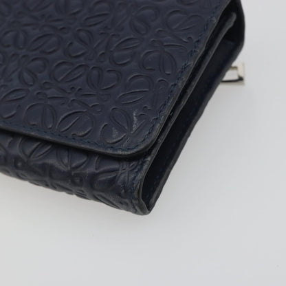 Loewe Anagram Leather, Navy, Leather, Wallet