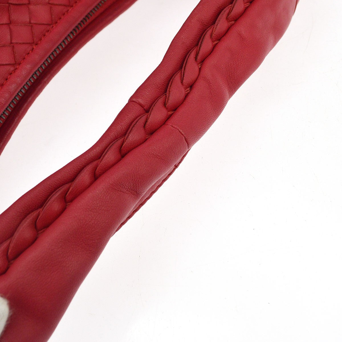 Bottega Veneta Veneta Plisse Hobo Intrecciato Nappa, Red, Leather, Shoulder Bag