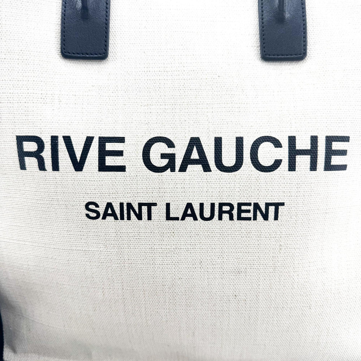 Saint Laurent Rive Gauche Shopper Canvas, White, Canvas, Tote Bag