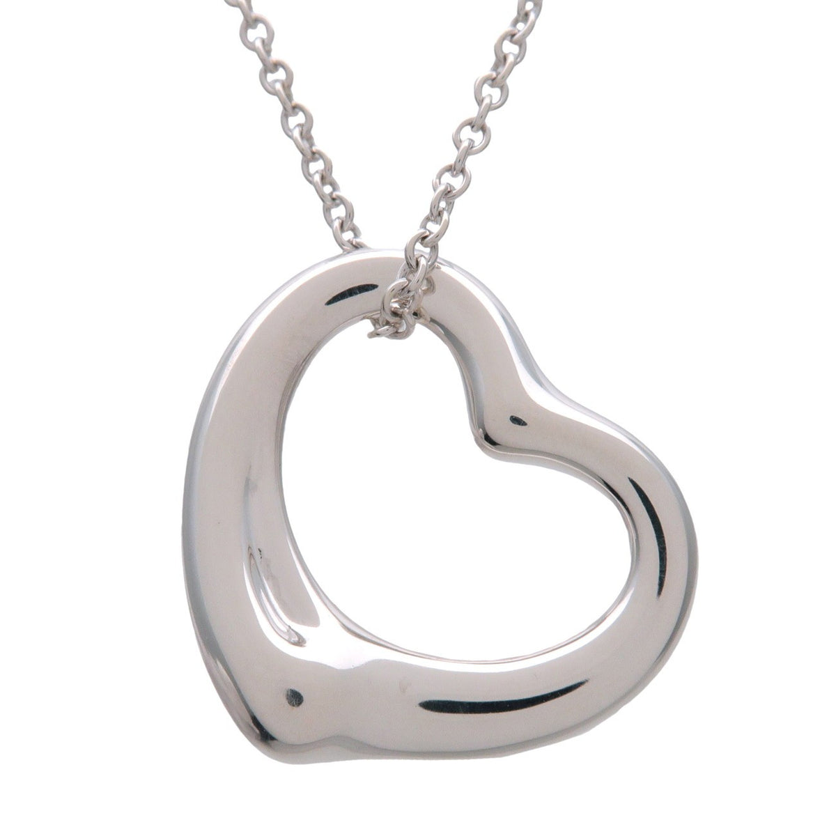 Tiffany & Co. Elsa Peretti Open Heart Pendant Sterling Silver, Silver, Sterling Silver, Necklace