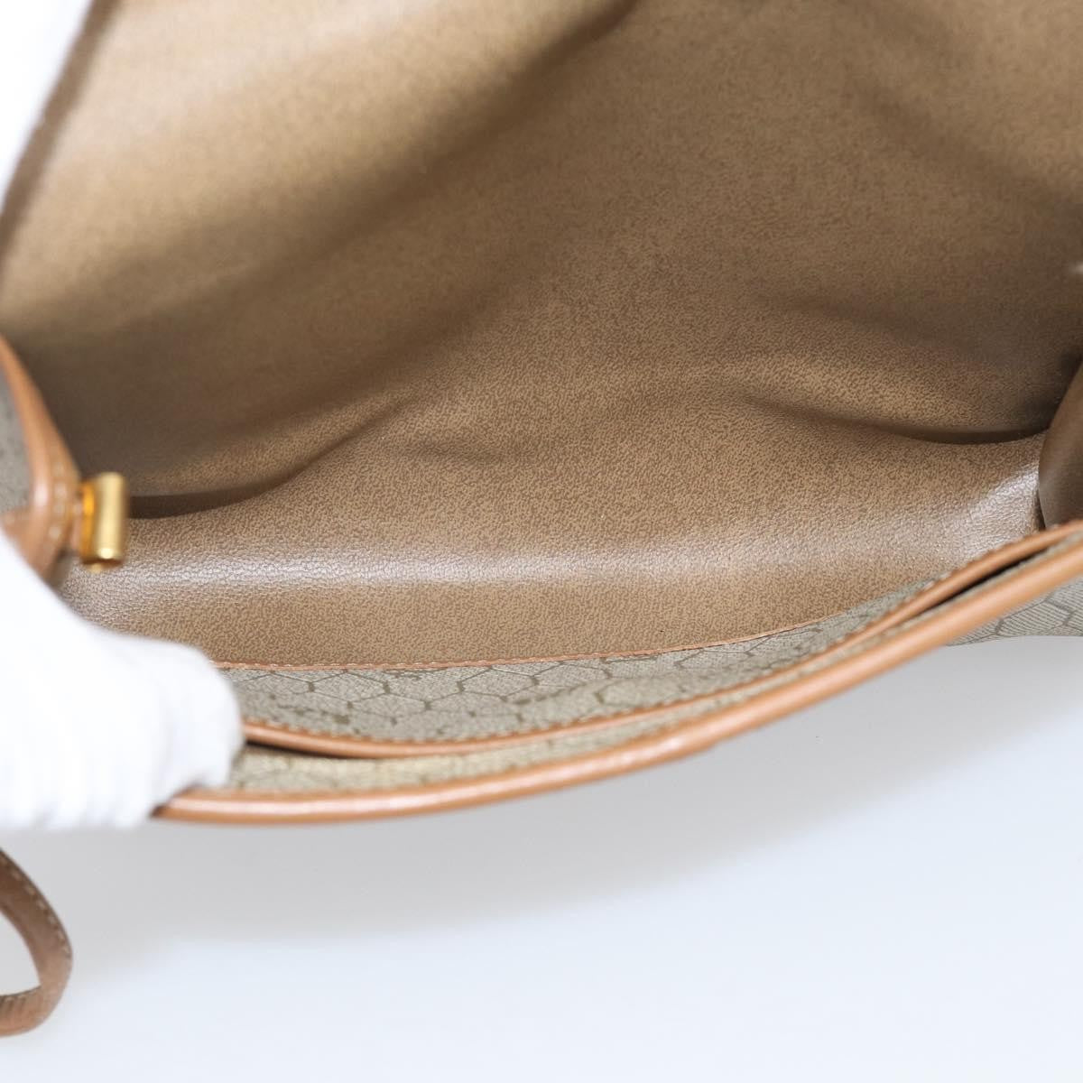 Christian Dior Vintage Honeycomb Canvas, Beige, Canvas, Shoulder Bag