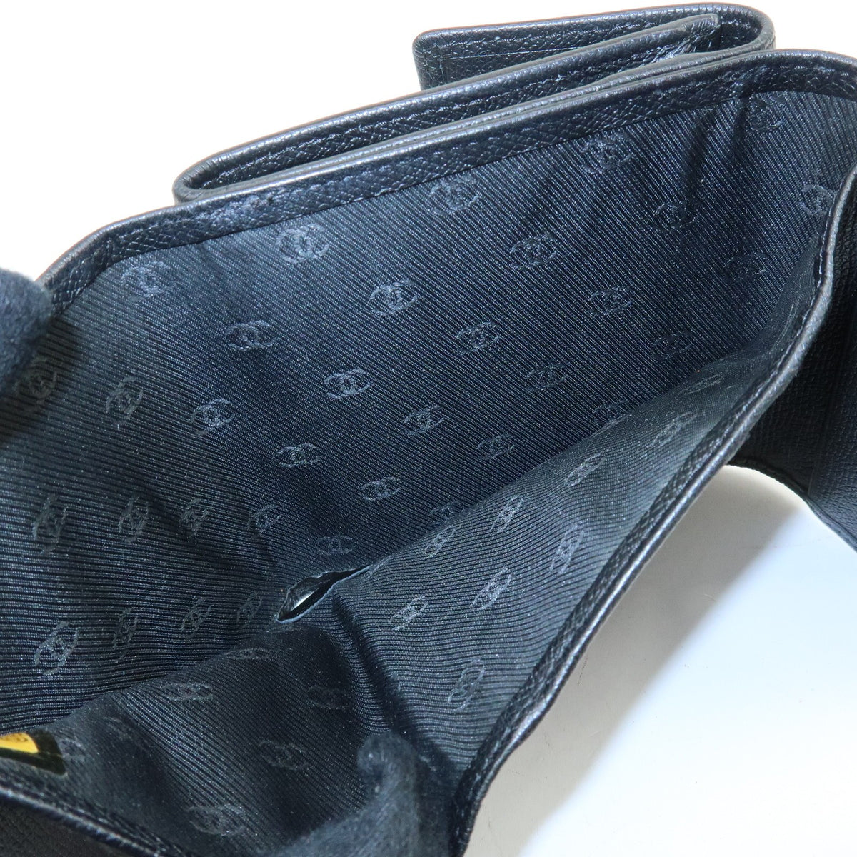 Chanel CC Button Coin Purse Leather, Black, Calfskin, Card Holder