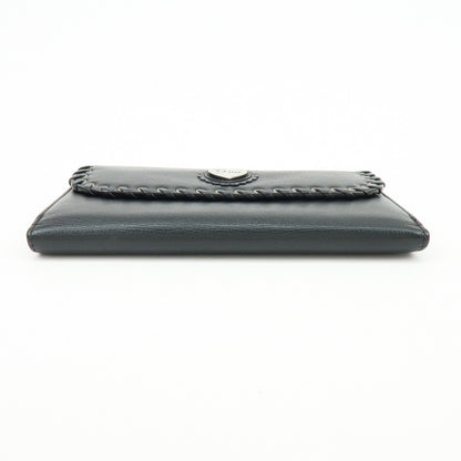 Christian Dior Trotter / Heart Motif Wallet Leather, Black, Leather, Wallet