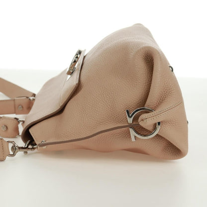 Salvatore Ferragamo Sofia Satchel Grainy Leather, Beige, Leather, Handbag