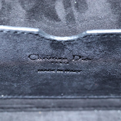 Christian Dior Dioraddict Lockbox Printed Leather, Black, Leather, Shoulder Bag