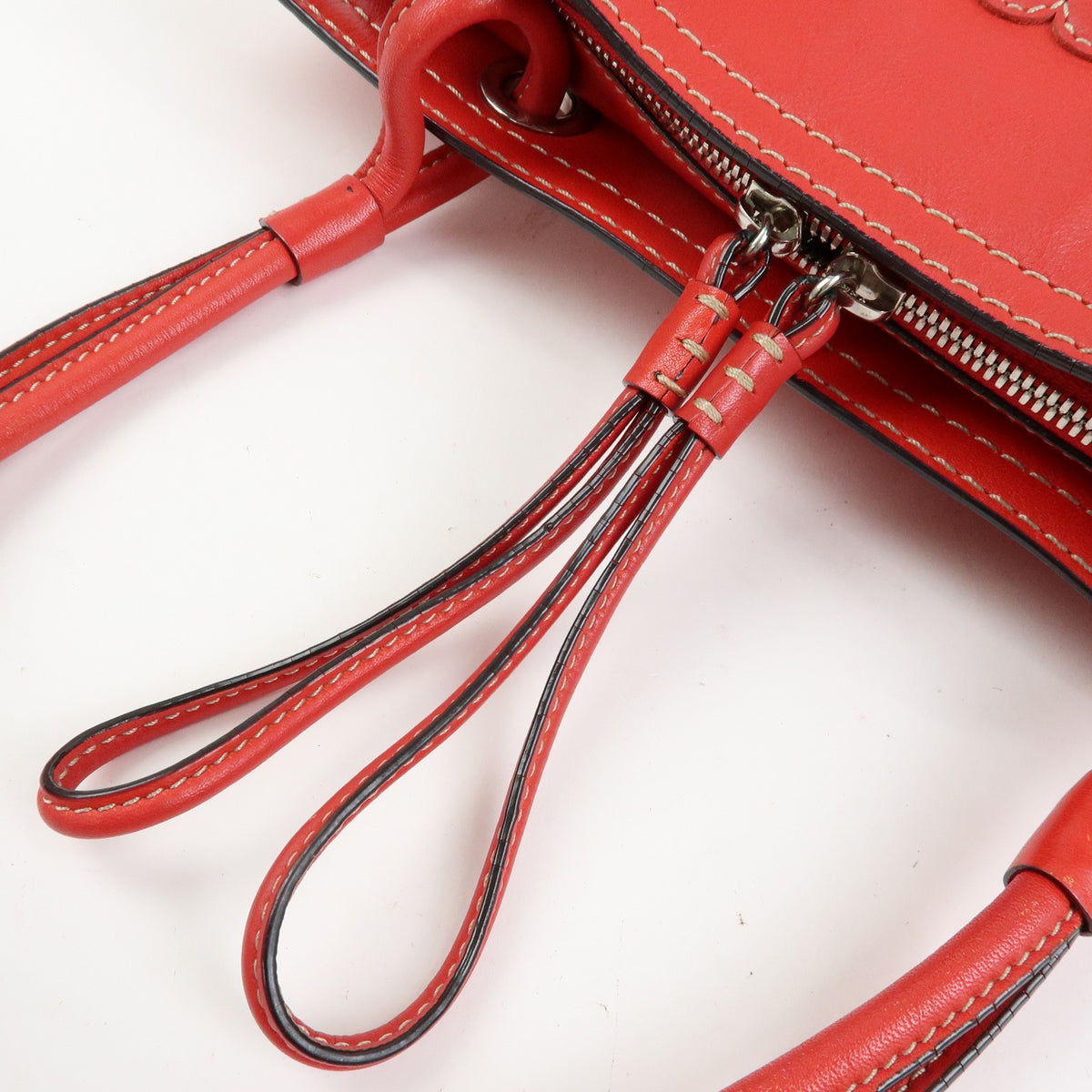 Loewe Anagram Leather, Red, Leather, Tote Bag