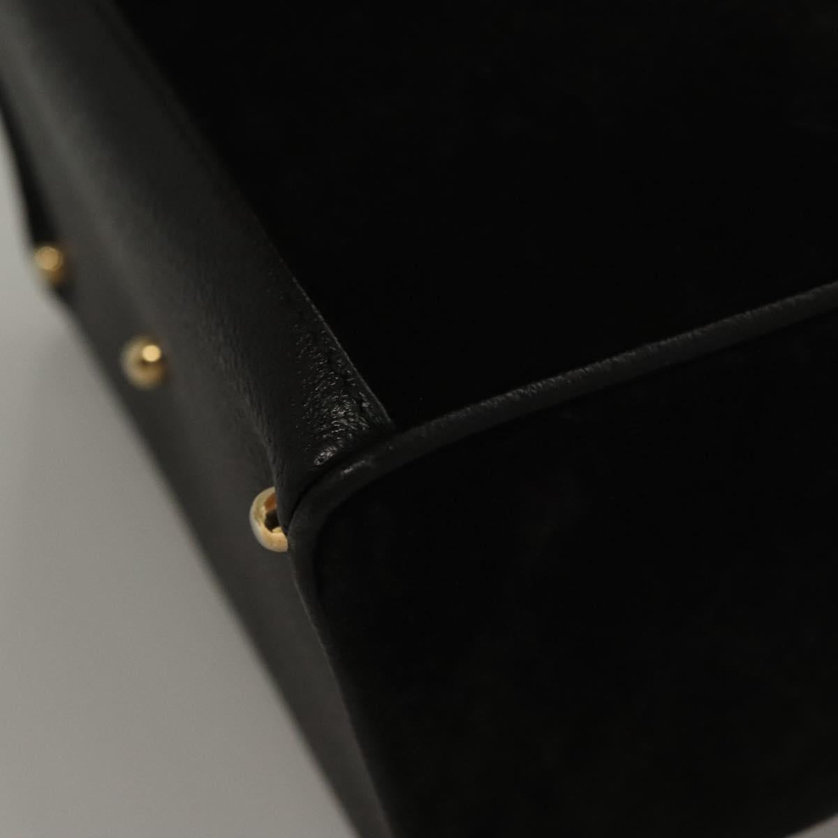 Gucci Bamboo Zip Pouch Suede, BLACK, SUEDE, Handbag