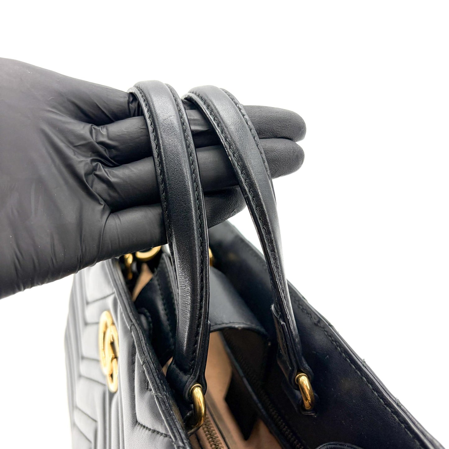 Gucci GG Marmont Tote Matelasse Leather, Black, Leather, Tote Bag
