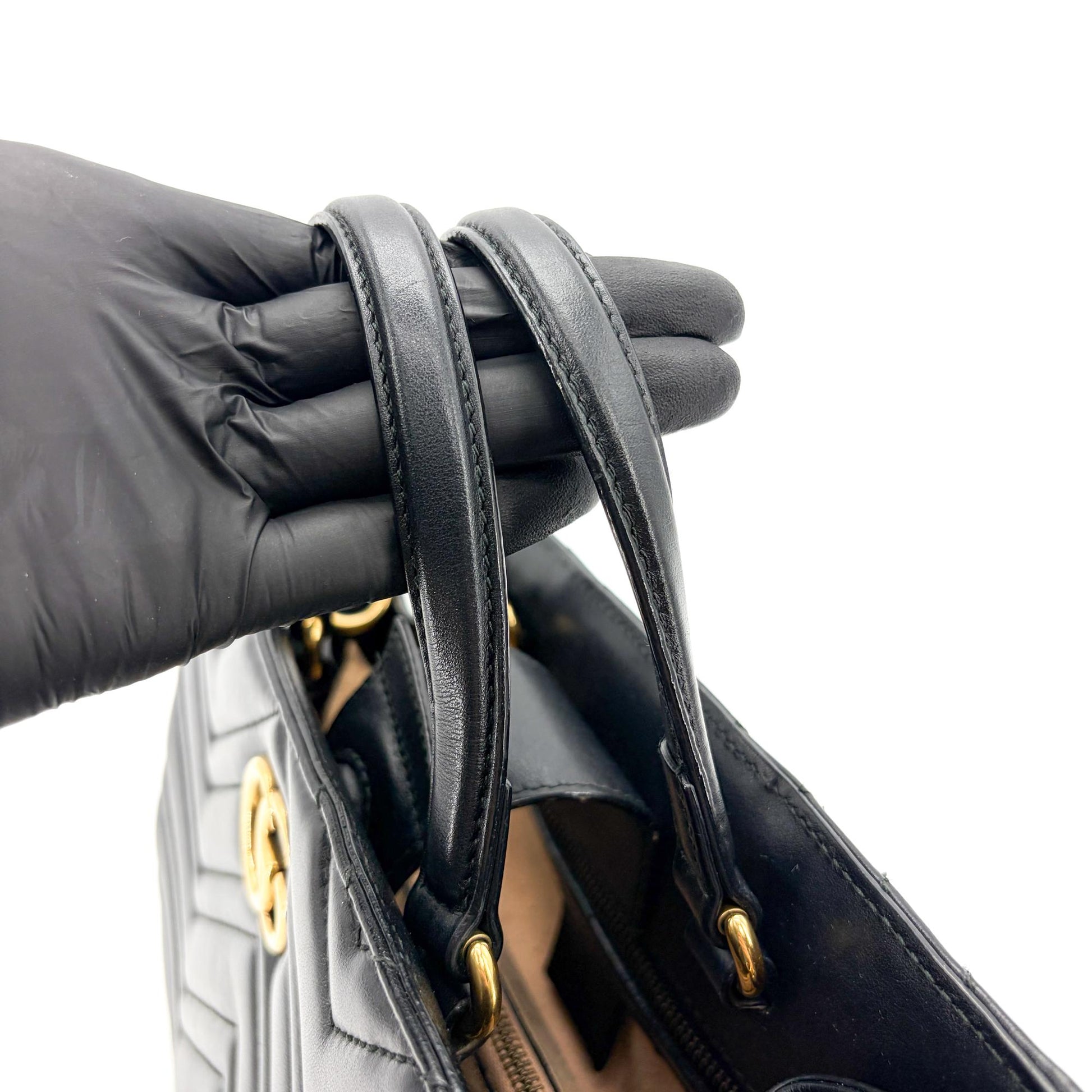 Gucci GG Marmont Tote Matelasse Leather, Black, Leather, Tote Bag