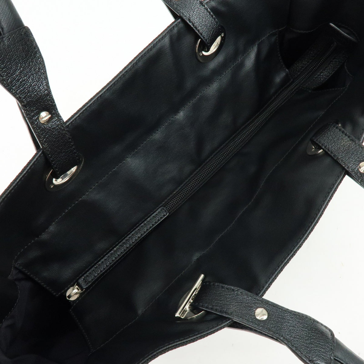 Chanel Biarritz Quilted Coated Canvas, Black, Leather, Tote Bag