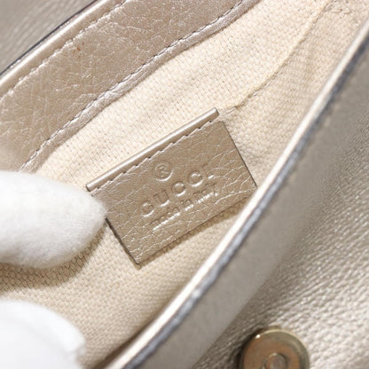 Gucci Soho Chain Leather, Silver, Leather, Shoulder Bag