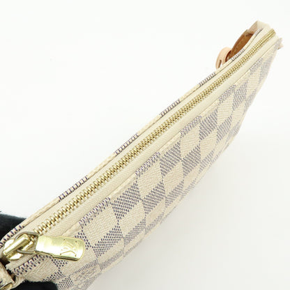 Louis Vuitton Pochette Accessoires Damier, White, Canvas, Clutch
