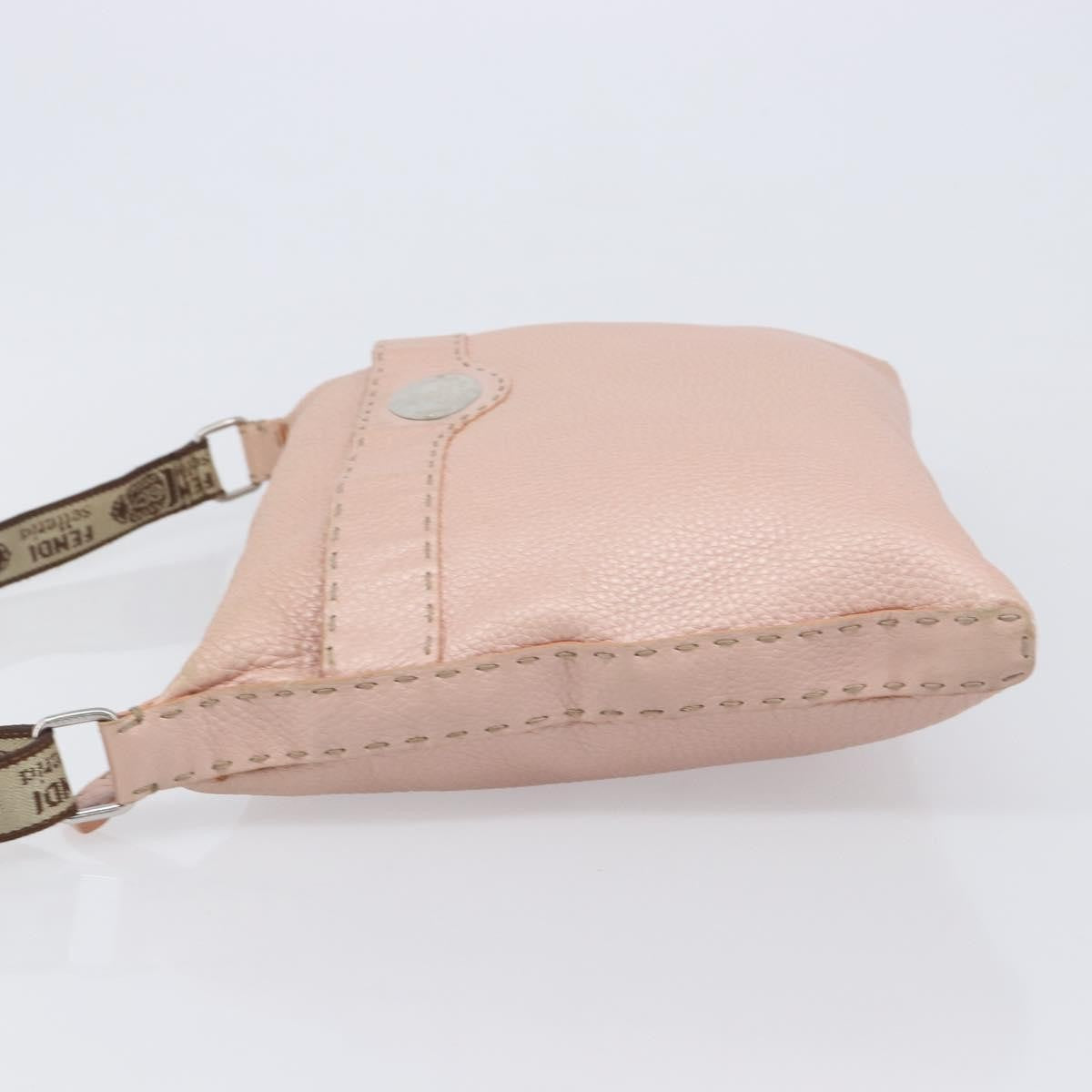 Fendi Vintage Selleria Zip Messenger Leather, Pink, Leather, Handbag