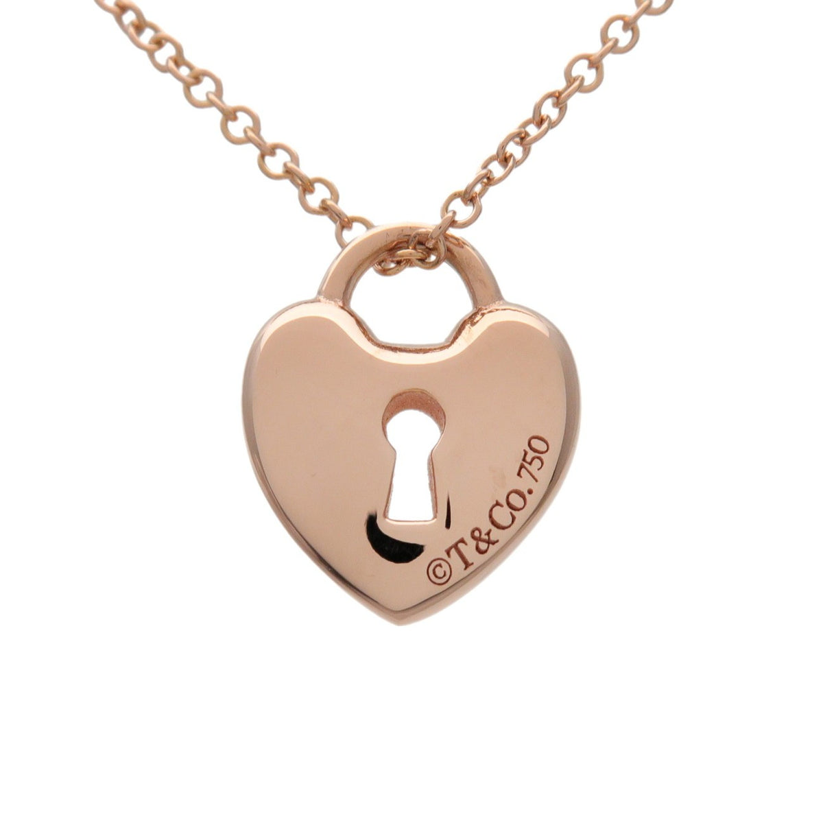 Tiffany & Co. Heart Lock Pendant 18K Rose Gold, Gold, Rose Gold, Necklace