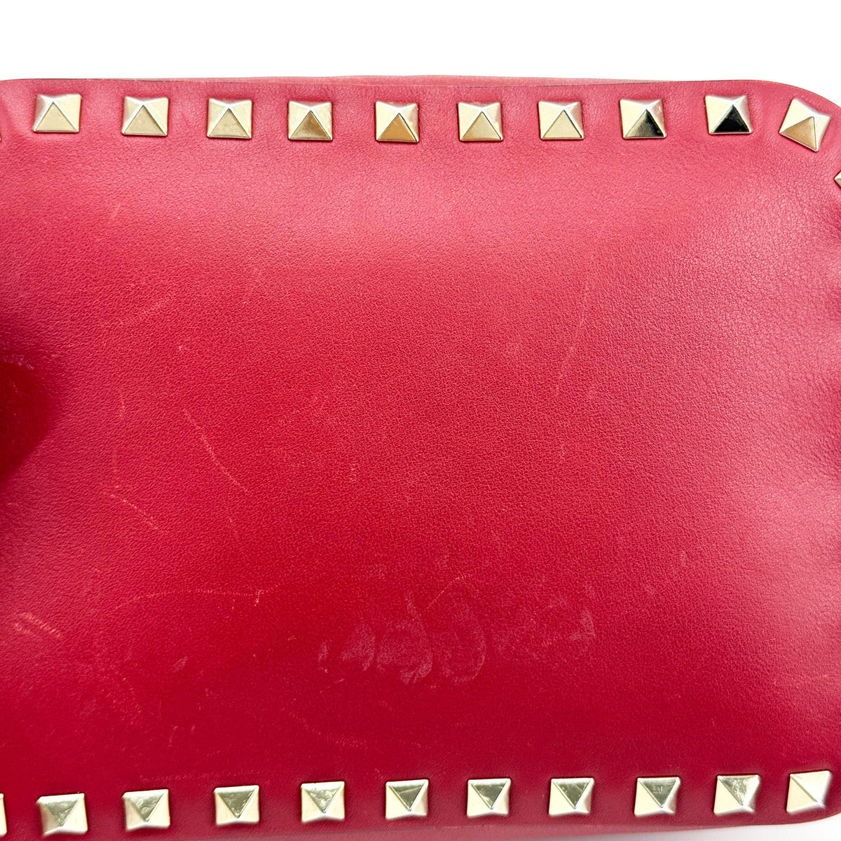 Valentino Garavani Rockstud Camera Leather, Red, Leather, Crossbody Bag
