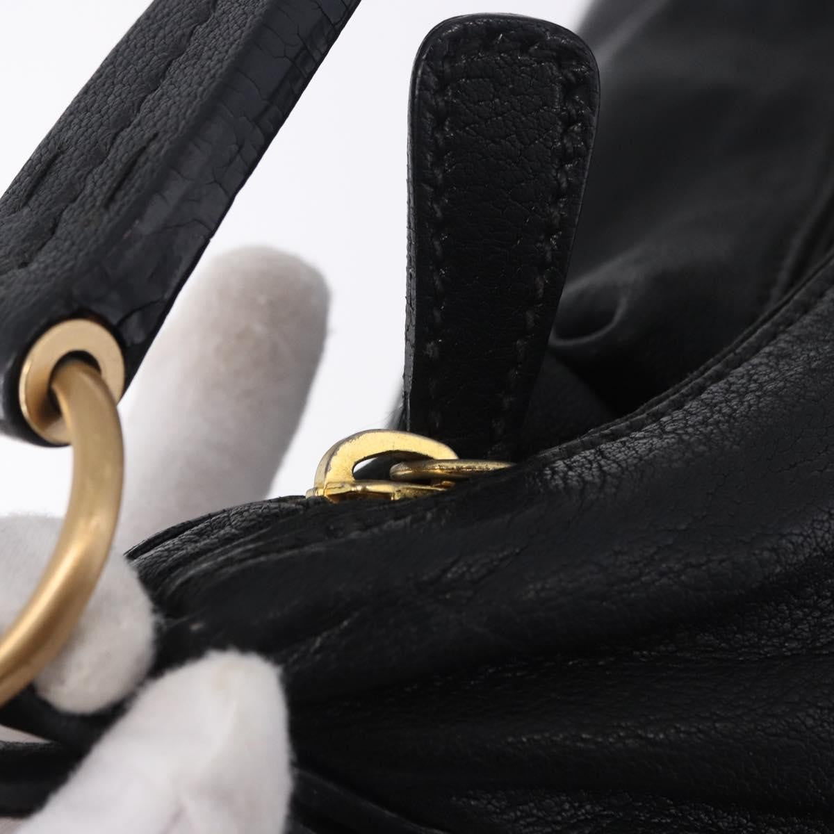 Miu Miu Zip Front Pocket Shopping Tote Leather, Black, Leather, Shoulder Bag