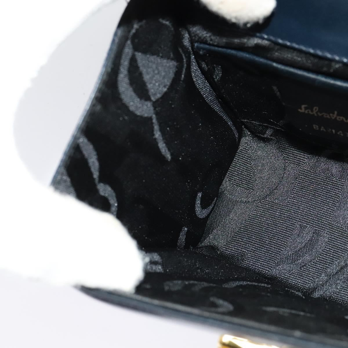 Salvatore Ferragamo Gancini Leather, Black, Leather, Shoulder Bag