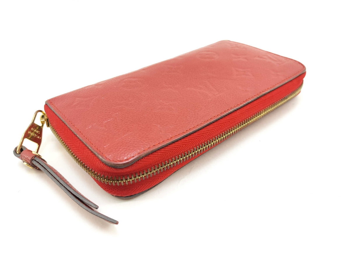 Louis Vuitton Zippy Monogram Empreinte Leather, Red, Leather, Wallet