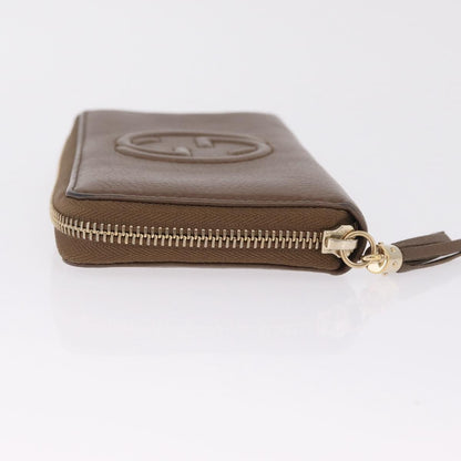 Gucci Soho Double Zip Around Leather, Brown, Leather, Wallet