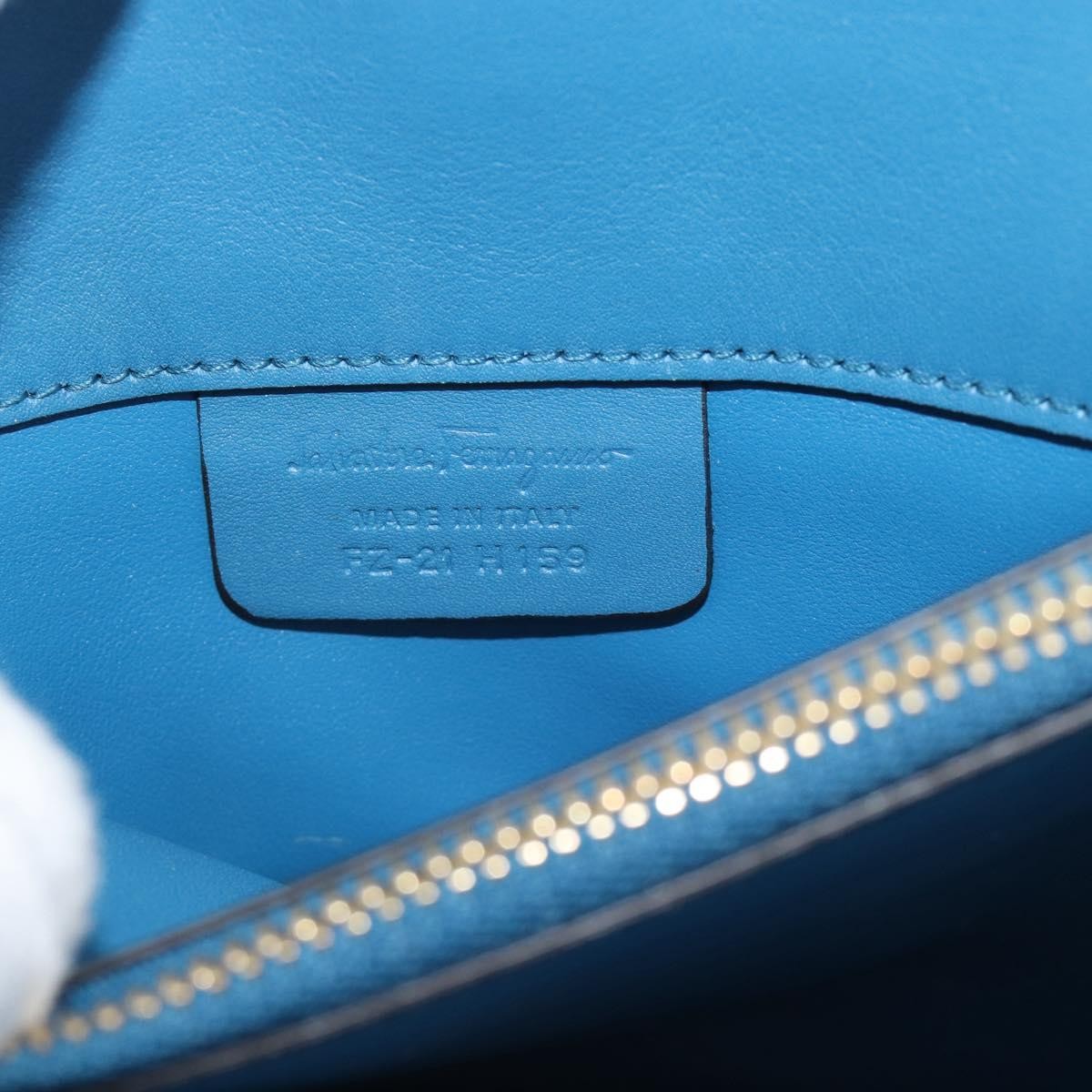 Salvatore Ferragamo Studio Portfolio Leather, Blue, Leather, Briefcase