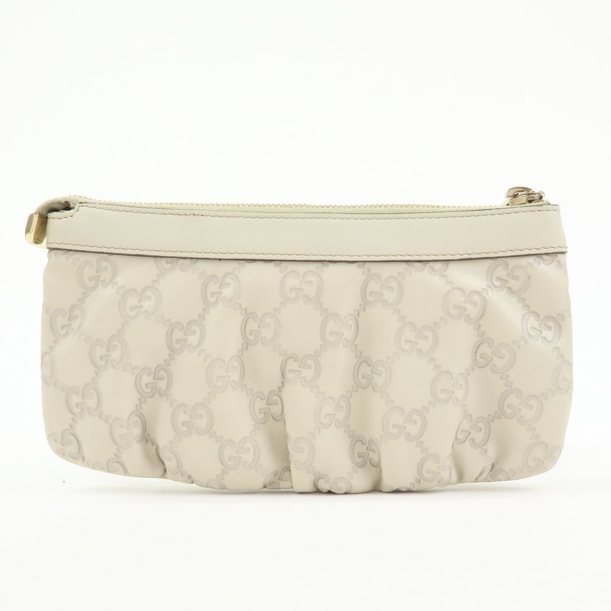Gucci Heart Wristlet Guccissima Leather, Beige, Leather, Clutch