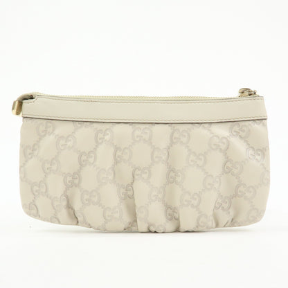 Gucci Heart Wristlet Guccissima Leather, Beige, Leather, Clutch