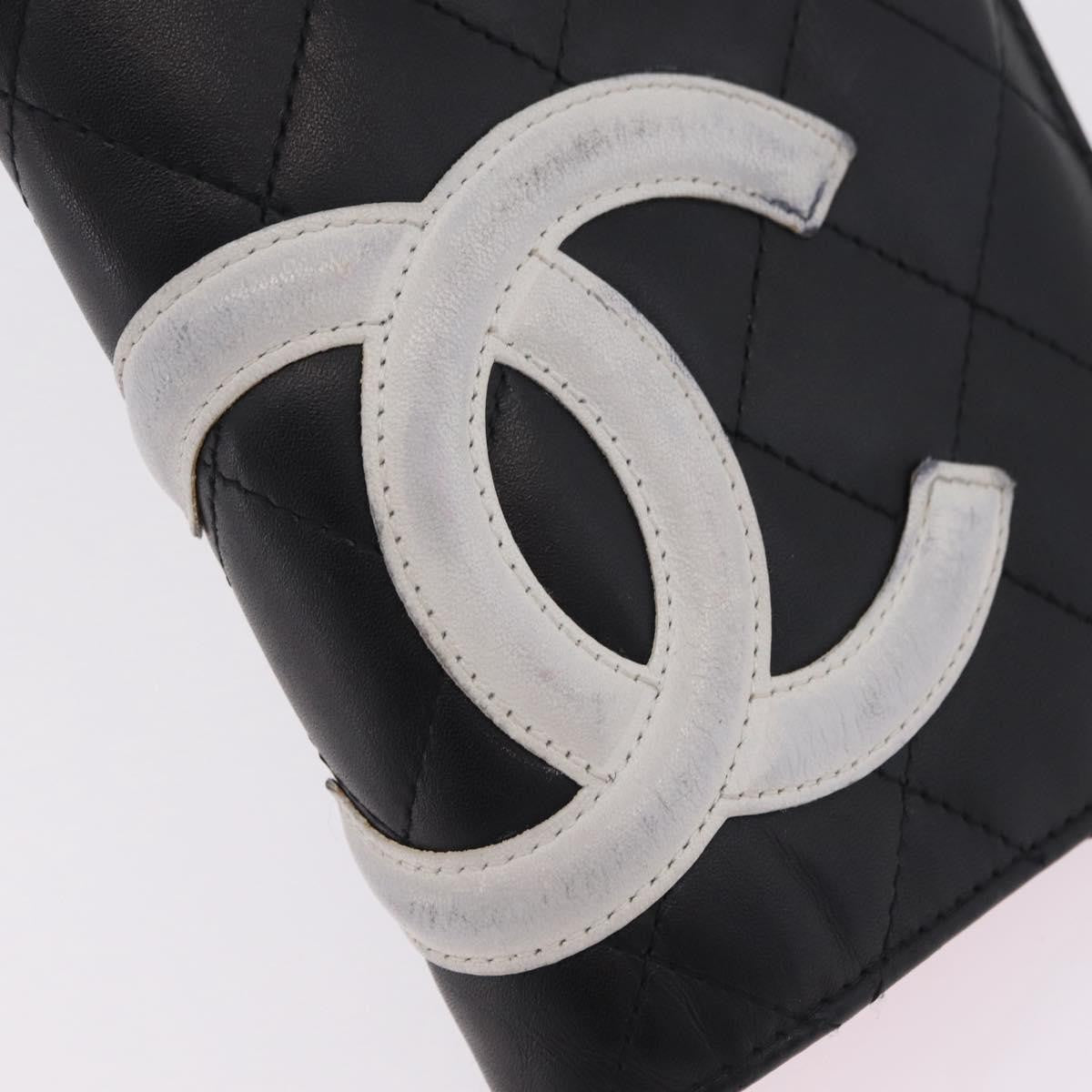 Chanel Cambon Bifold Quilted Calfskin, Black, Leather, Wallet