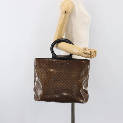 Celine Vintage Macadam Shopper Tote Venyl, Brown, Canvas, Tote Bag
