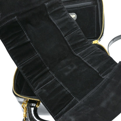 Chanel Vintage Timeless Zip Around Vanity Case Patent, Black, Patent Leather, Handbag
