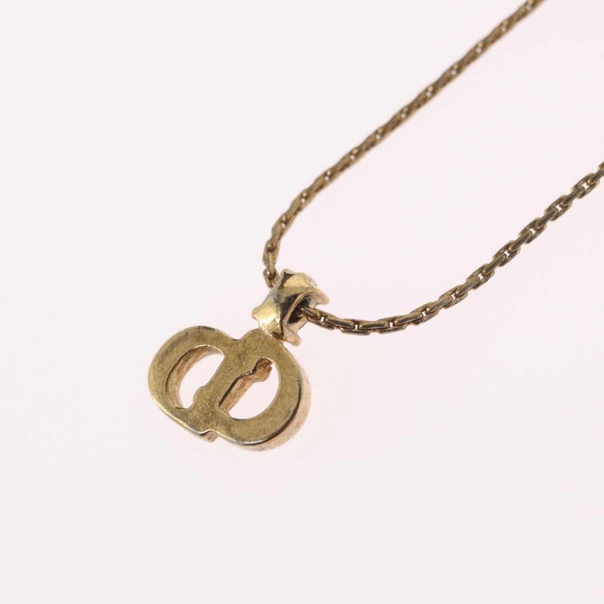 Christian Dior CD Pendant Metal and Crystals, Gold, Metal, Necklace