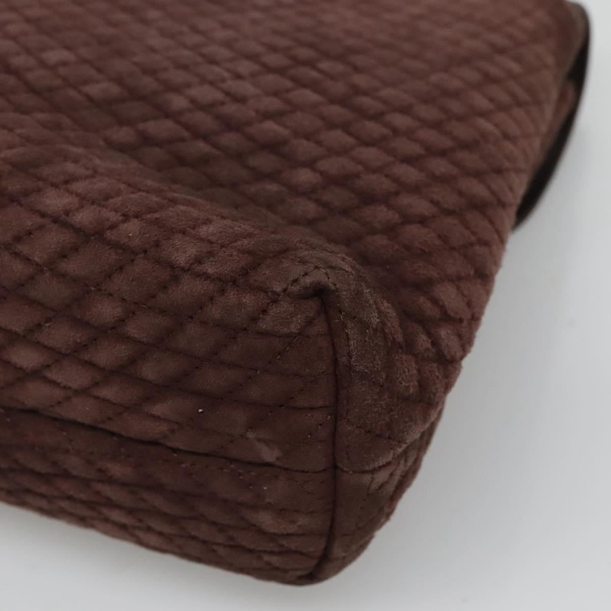 Bally Handbag Quilted Suede, Brown, Suede, Handbag