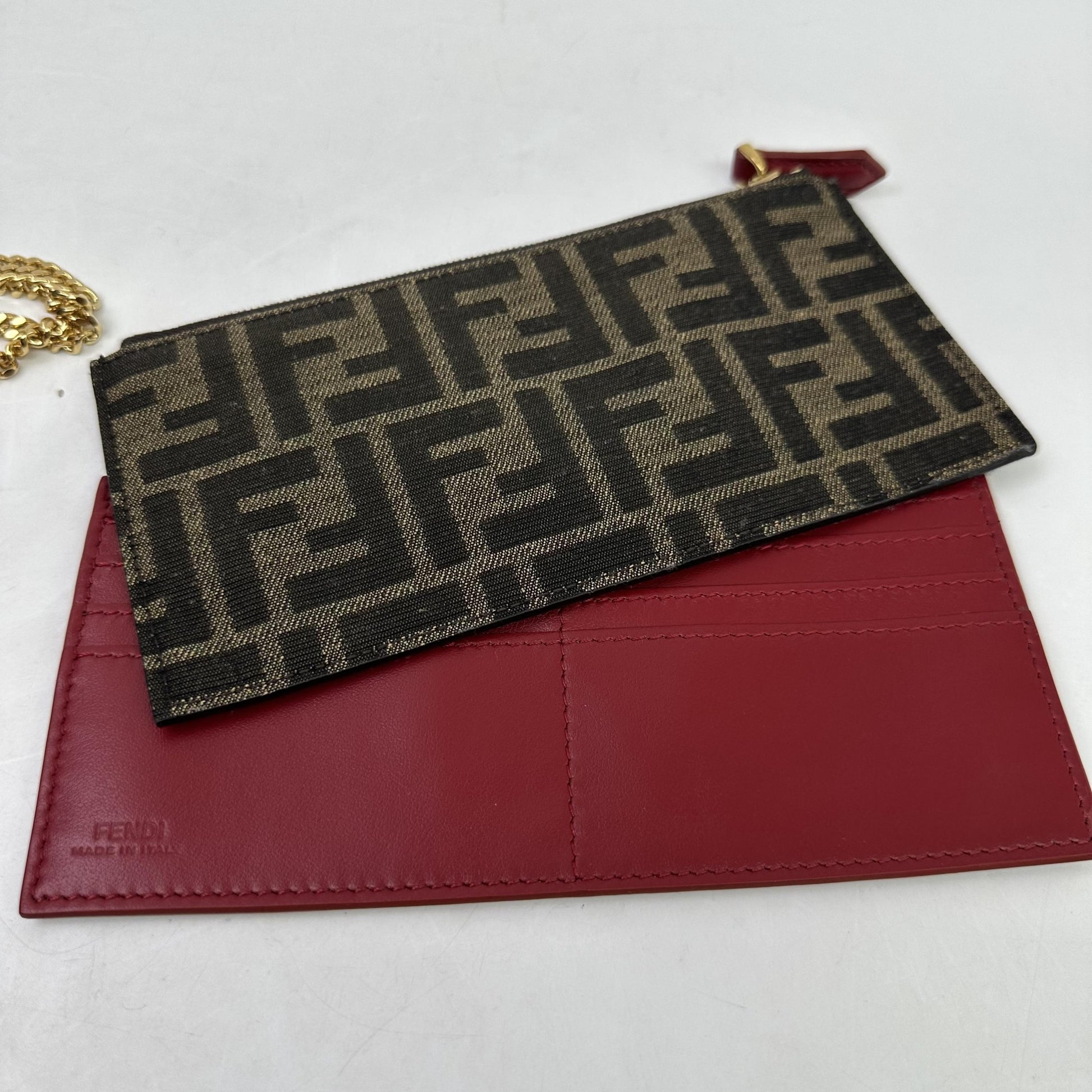 Fendi Wallet on Chain Patent Leather, Red, Patent Leather, Wallet