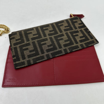 Fendi Wallet on Chain Patent Leather, Red, Patent Leather, Wallet