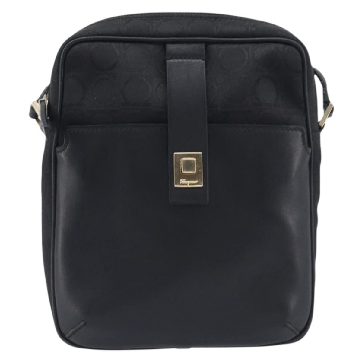 Salvatore Ferragamo Vintage Canvas, Black, Canvas, Shoulder Bag