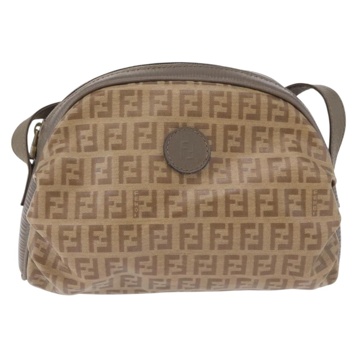 Fendi Shoulder Zucchino Canvas, Beige, Canvas, Shoulder Bag