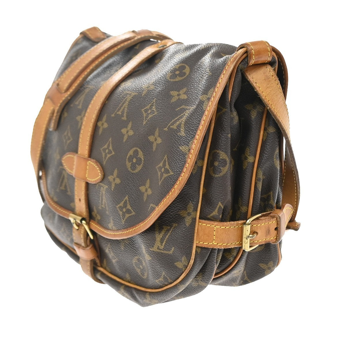 Louis Vuitton Saumur Monogram, Brown, Canvas, Shoulder Bag