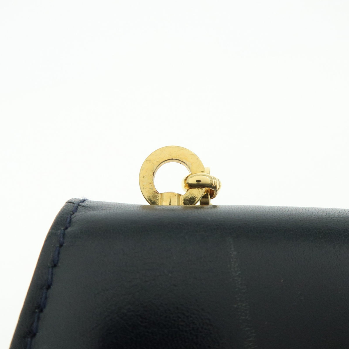 Salvatore Ferragamo Gancini Leather, Navy, Leather, Crossbody Bag