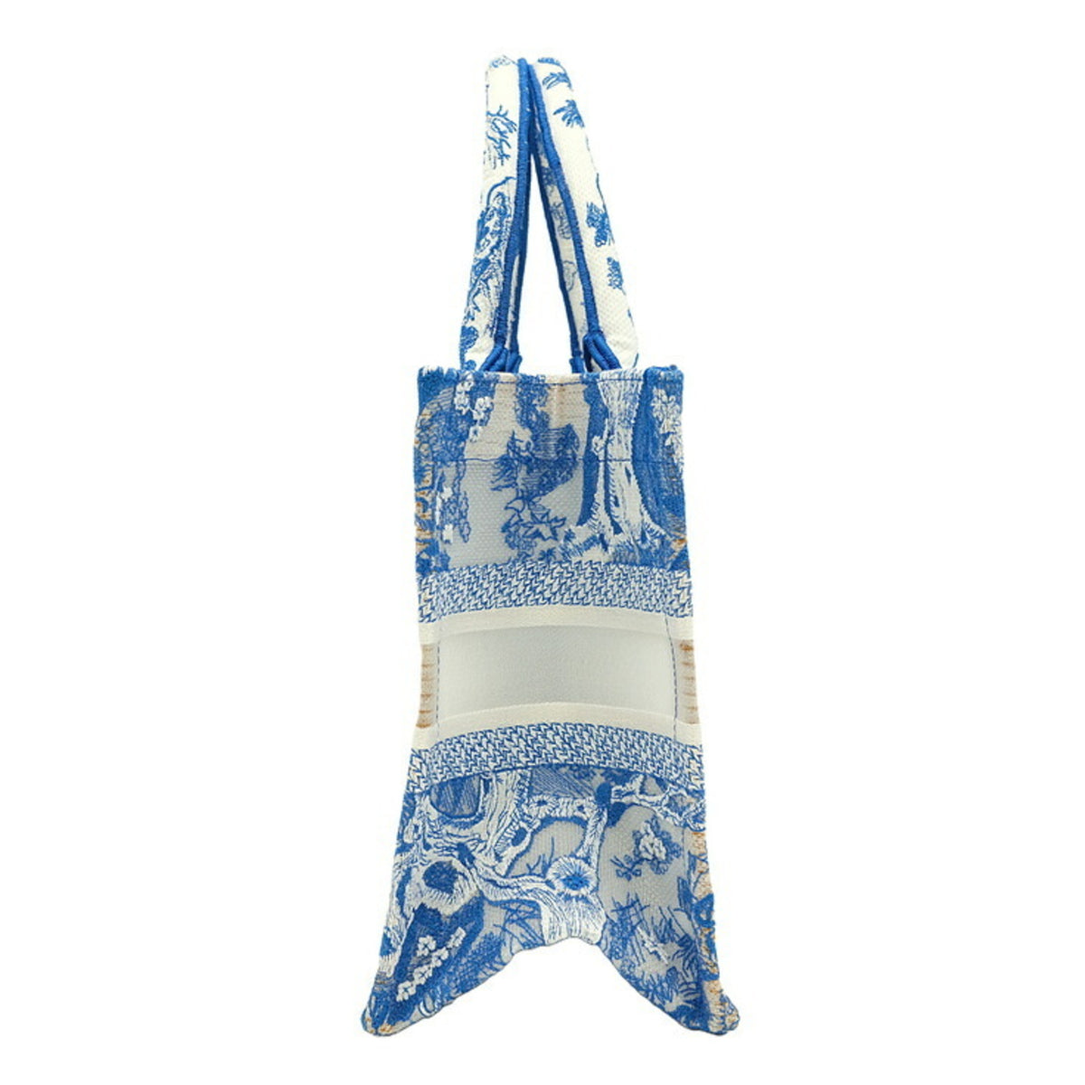 Christian Dior Book Tote Embroidered Canvas, Blue, Canvas, Tote Bag