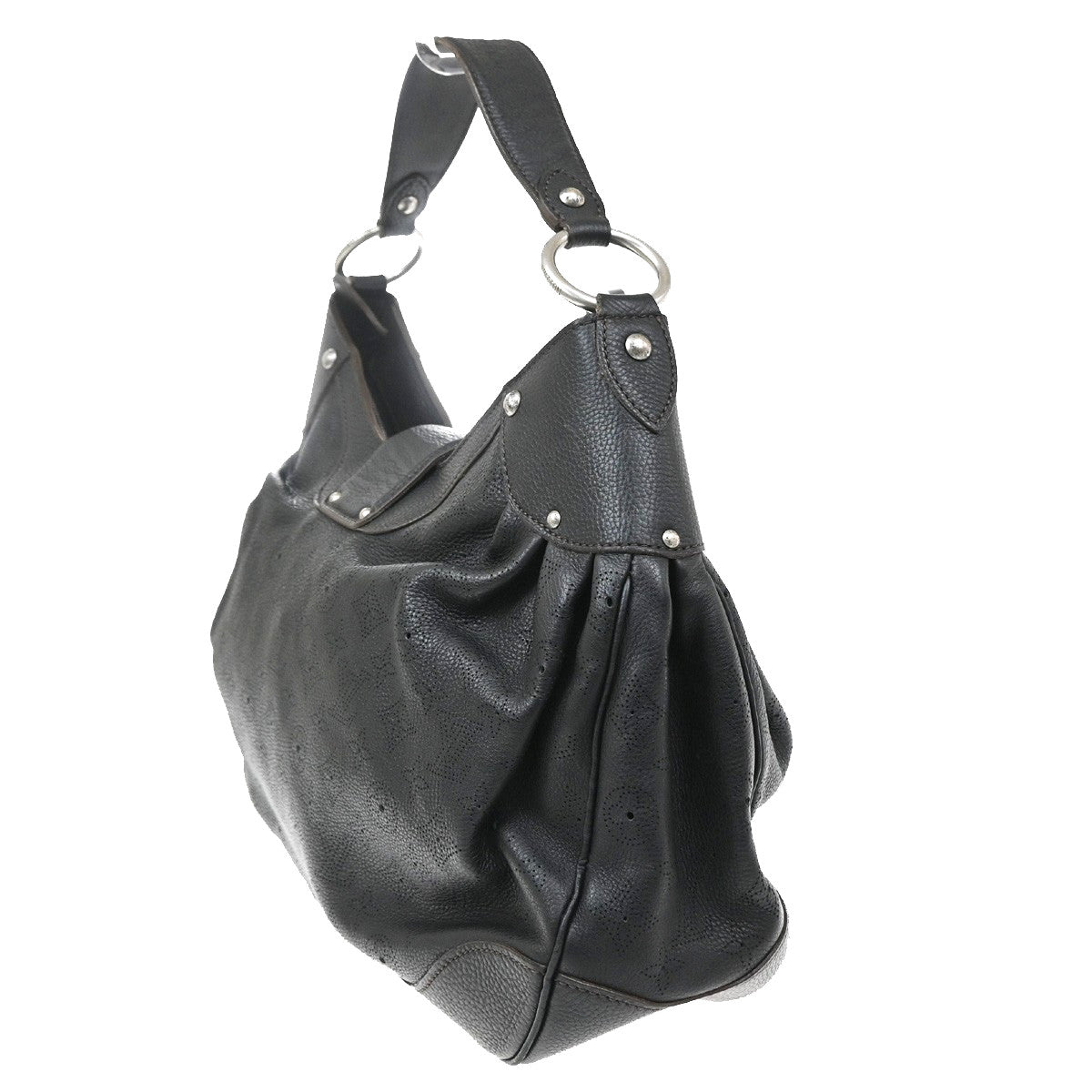 Louis Vuitton Solar Mahina Leather, Black, Leather, Handbag